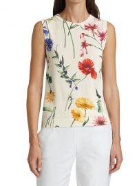 Floral Sleeveless Crewneck Knit Tank Top at Saks Fifth Avenue